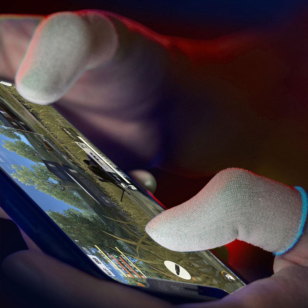 1 Paar rutschfeste wiederverwendbare Handy-Gaming-Fingerspitzenhandschuhe Handy-Spiel Schweißabweisend Kratzfest Ärmel Gaming-Zubehör