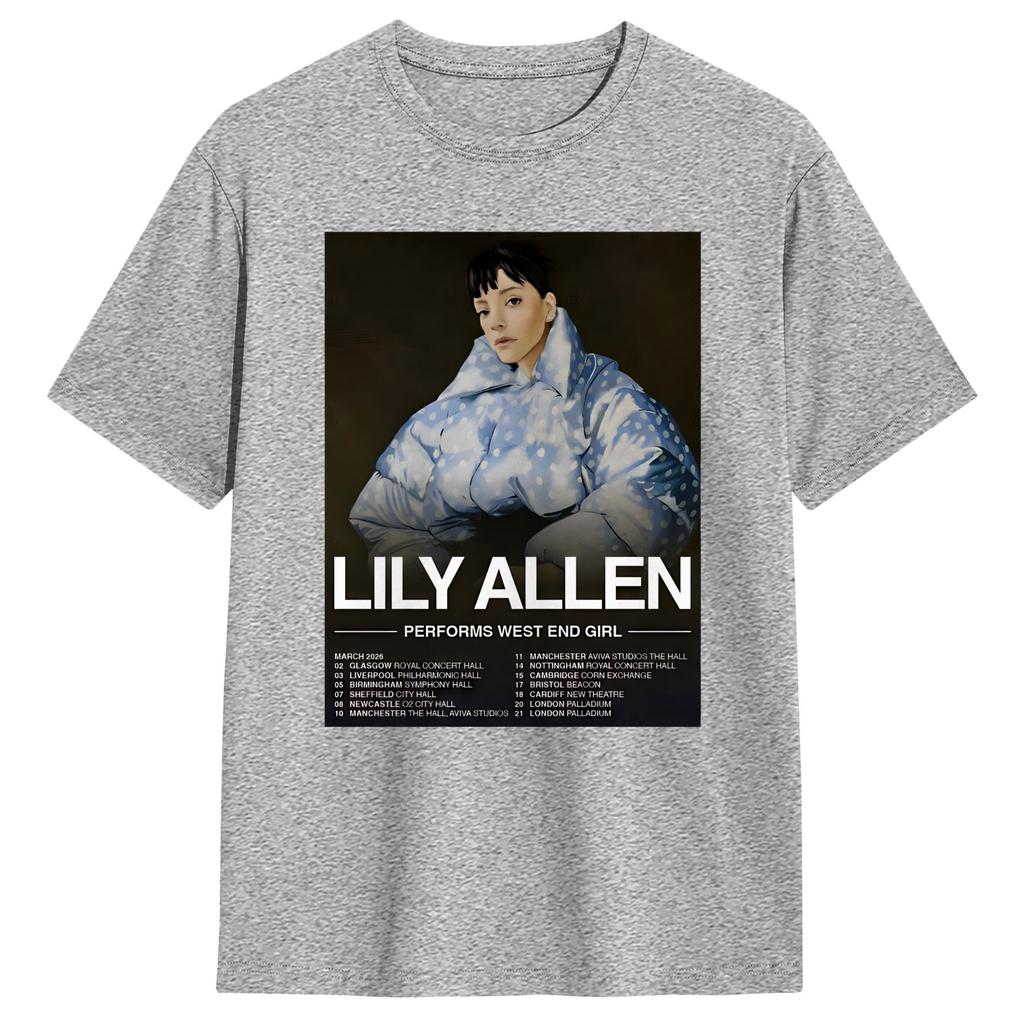Lily Allen West End Girl Tour 2026 TShirt Hippie T Shirts Short Sleeve Y2K Casual Tshirt Summer Cotton 4XL 5XL 6XL Clothes