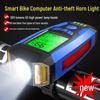 Multifunctional Bike Computer with Headlight, Battery Indicator, Horn, Anti-glare, and Smart Sensor