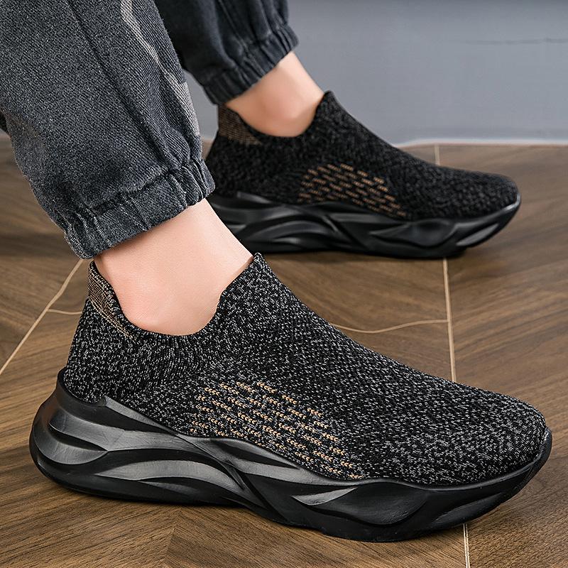 Ultra Lightweight Socks Shoes Men Women Breathable Knitted Casual Sneakers Slip-on Loafers Thick Sole Walking Footwear