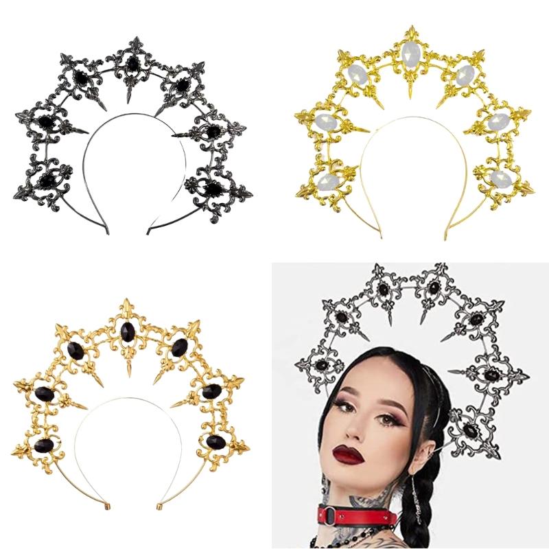 Alloy Crown Tiaras Headband Cosplay Wedding Hair Accessories Ladies Hair Hoop