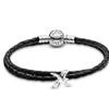 Pandora Moments Double Black Woven Leather Bracelet 590745cbk