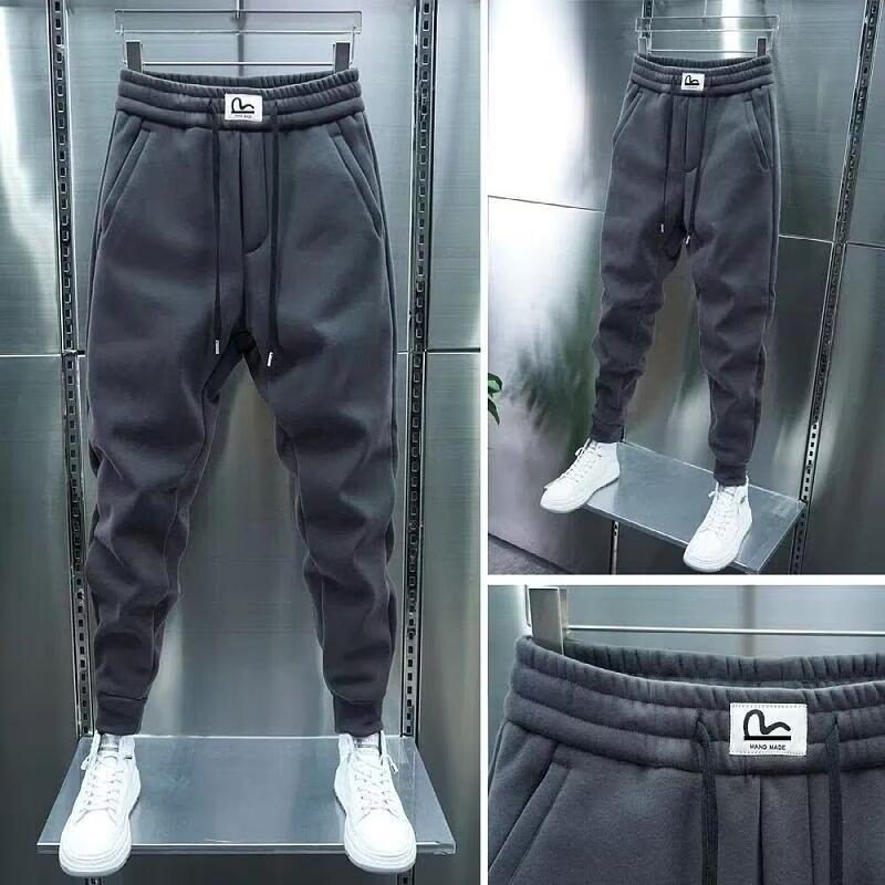 Pantaloni da uomo Autunno Inverno Aggiunta Velluto Ispessimento Streetwear Abbigliamento Uomo Pantaloni da Uomo Pantaloni Larghi Uomo Taglia Grande Youngla Palestra Uomo
