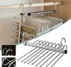 Stainless Steel Folding Pants Hanger – Multi-Layer Magic Clips & Retractable Space-Saving Organizer