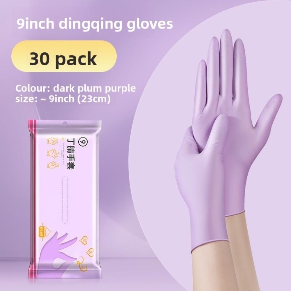 Purple Disposable Latex Gloves Oil-resistant Housework Cleaning Gloves