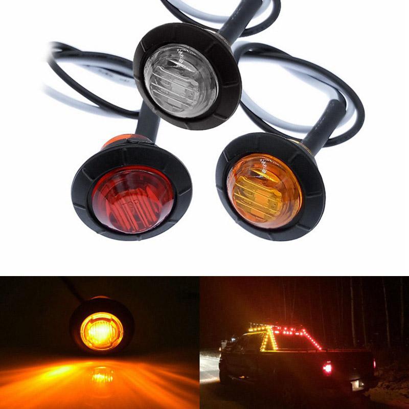 HQ 2pcs 12/24V LED Side Marker light Indicator LED Bullet Light Truck Trailer Lorry Tail light 3/4" LED Marker Clearance Light