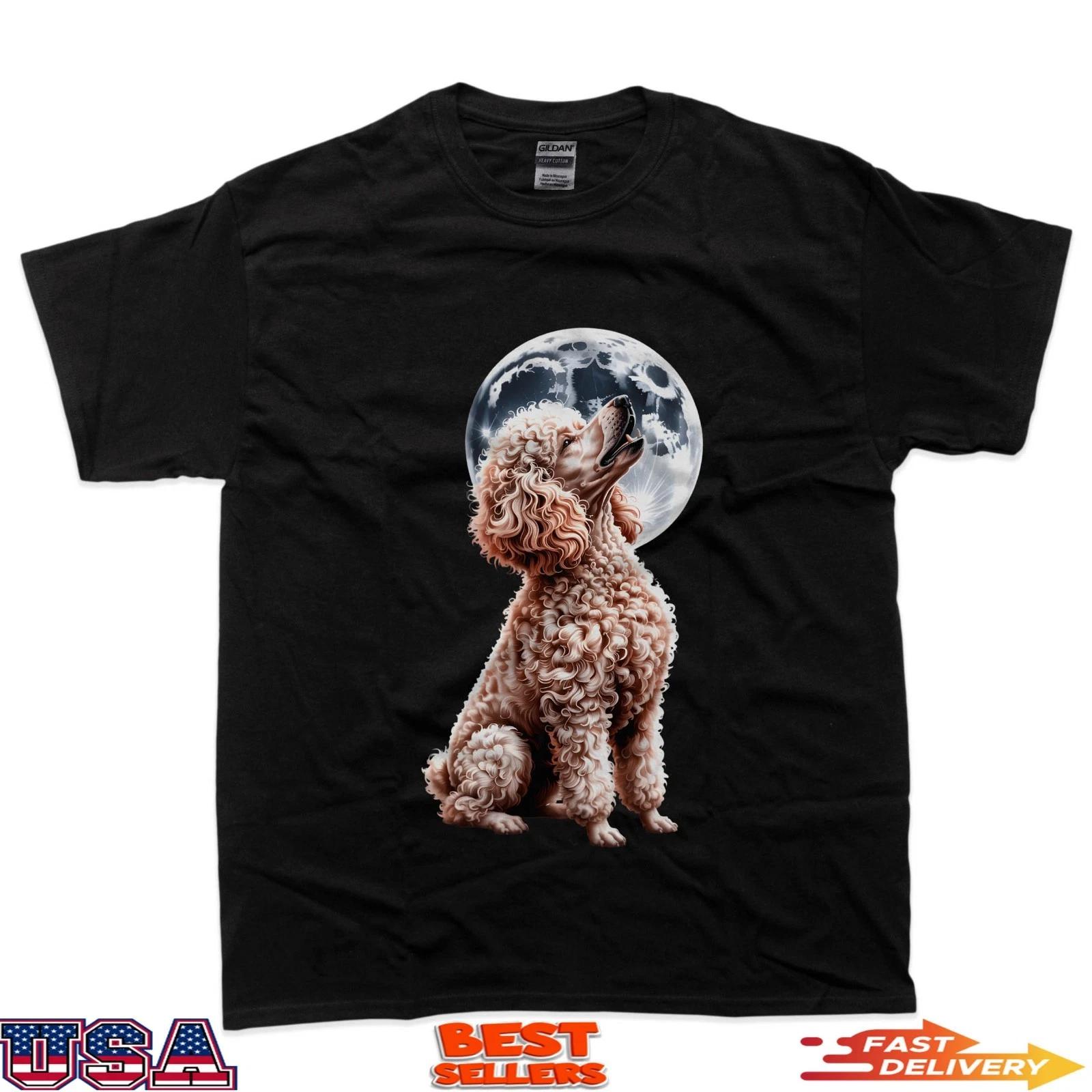 Poodle Dog Howling At Moon T-Shirt 2XL