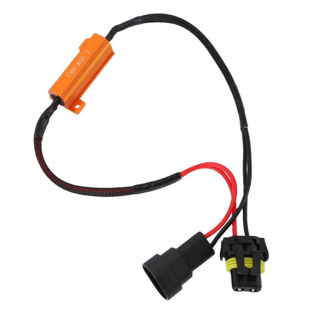 9006 LED Load Resistor Kit 50W 6Ohm Harness Adapter Anti Flicker Error Decoder Warning Canceller for LED DRL Fog Light