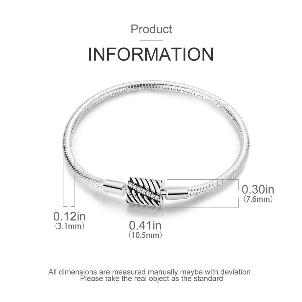 Silver Plated Snake Chain Bracelet Stainless Steel Bangle DIY Jewelry For Women Fashion Pulseras Charm Bracelet
