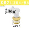 KB2LU Male Thread Three-Way Double Tube Elbow Pneumatic Connector (KQ2LU04-01S/06-02/08-03/10-04)