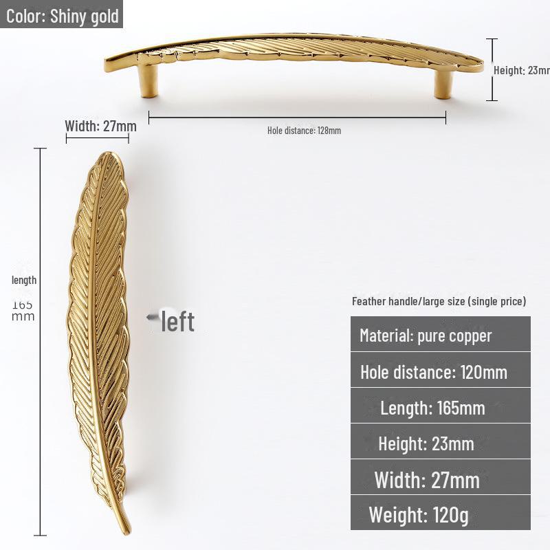 

Ручка для шкафа Nordic Luxury Brass с кленовым листом — в стиле ретро-американской INS.