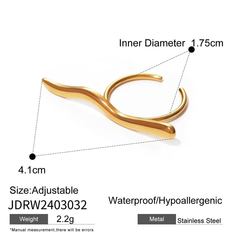 Jieding Stainless Steel Exaggerated Ring - High-end Irregular Design for Women, European and American Style