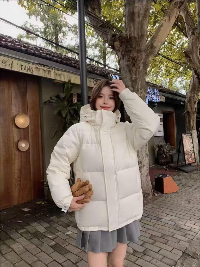Women's High-End Korean Fashion Down Jacket, Short Style 2025 - Thickened Student Coat for Couples.