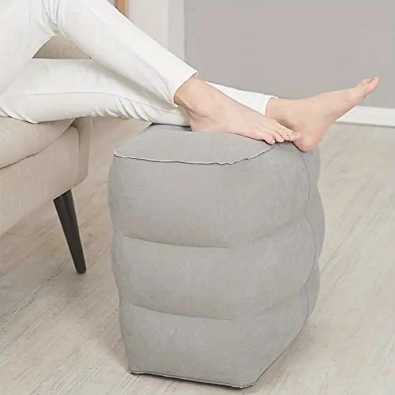 Inflatable Foot Rest Pillow for Travel, Adjustable Three Layers Height Foot Stool for Airplanes,Cars,Home,Trains,Office
