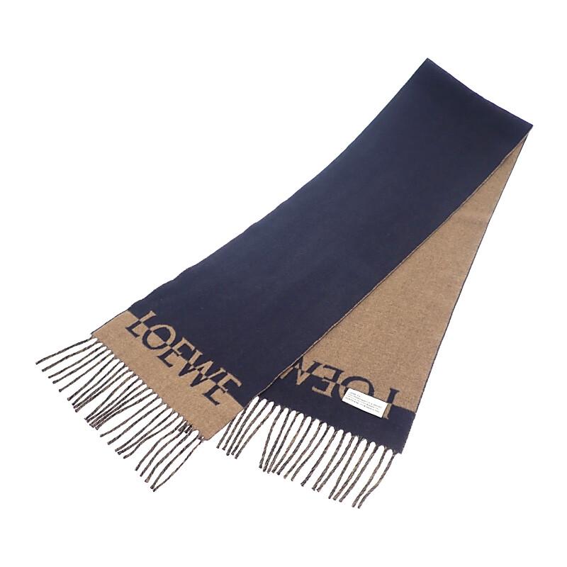 LOEWE  Scarf Navy/Brown wool/cashmere Women
