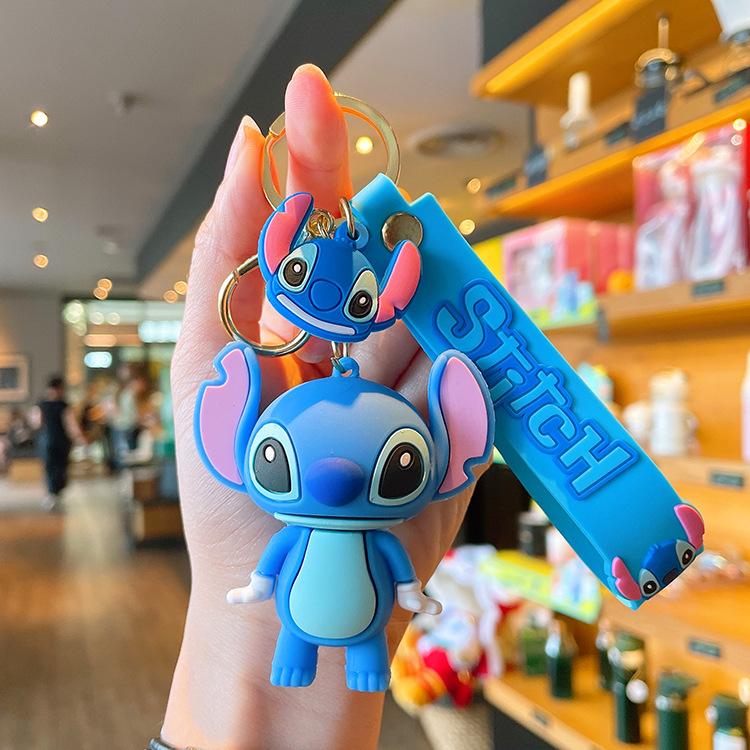 

New Mickey And Minnie Star And Stitch Keychain Decoration Cartoon Doll Car Pendant Keychain Bag Pendant Couple Small Gift