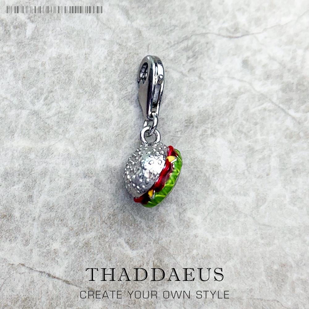 

Cheeseburger Hamburger Charm Pendants Pure 925 Silver Fast Food Fans Gift For Women Men Jewelry
