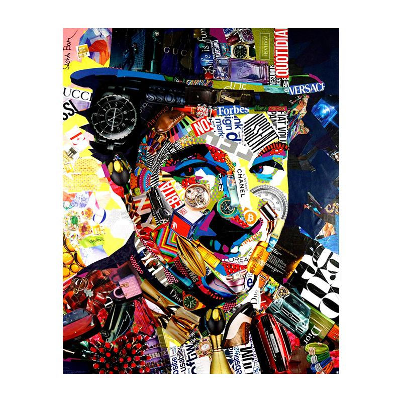 Old Magazine Collage Portrait Painting Print Canvas Poster Modern Abstract Wall Art Colorful Pictures For Living Room Home Decor