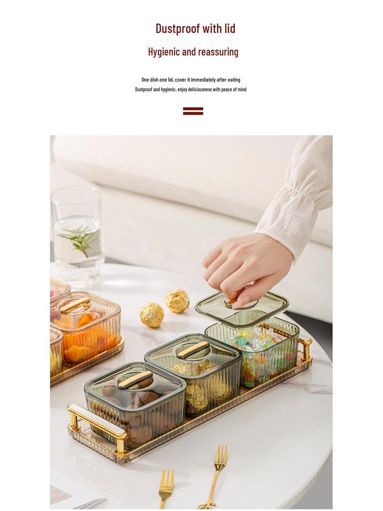 Elegant Transparent Fruit and Snack Display Plate for Living Room