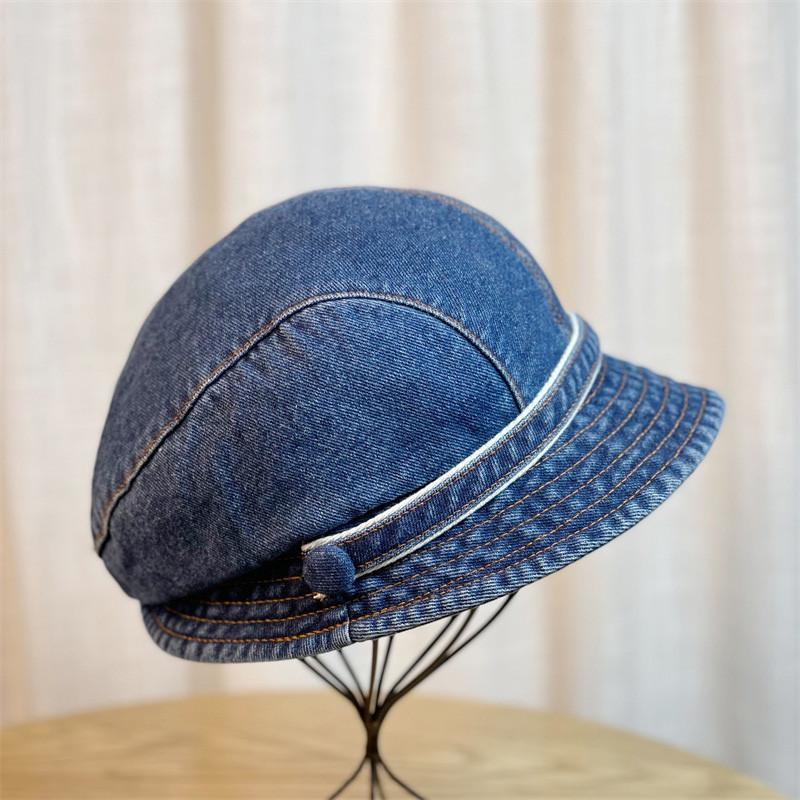 New Style Foldable Denim Fisherman Hat For Women Fashionable Ol Style Adjustable Size Sun Protection