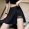Women Fashion Casual Solid High Waist Ruffled Frenulum Zipper Short Skirt