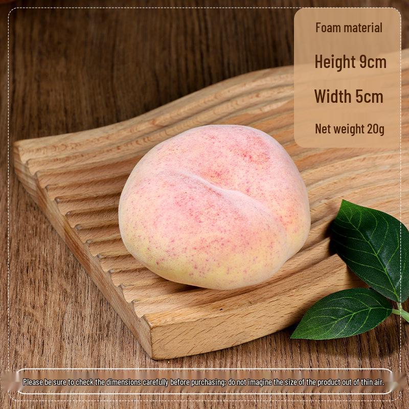 Seasonal Foam Fruit Ornaments: Large Flat Peach Simulation Model