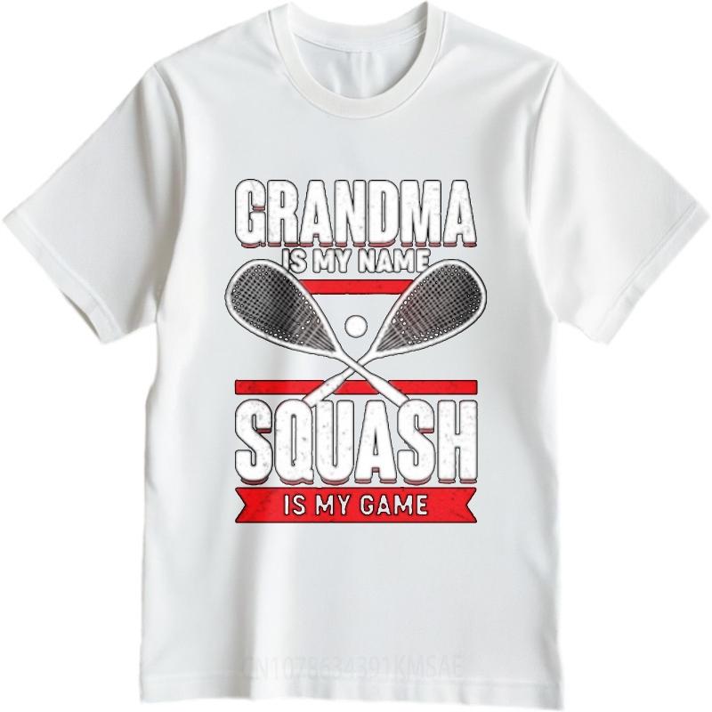 Funny Tshirt Adult Unisex Summer Tshirt Black Grandma Is My Name Squash Is My Game Trendy Unisex Tees Classic Tshirt Big Size Tee