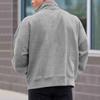 Autumn Winter Men's Plush Velvet Solid Long Sleeve Half Zip Polo Stand Collar Top