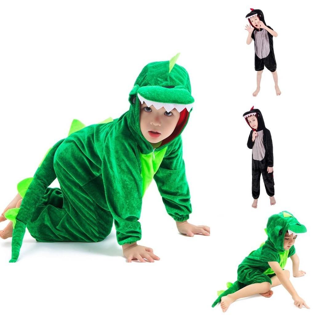 Vibrant Unisex Halloween Dinosaur Costume Crocodile Jumpsuit For Kids Cosplay Events