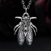Gothic Skull Moth Pendant Necklace - Mysterious European Dark Style Jewelry