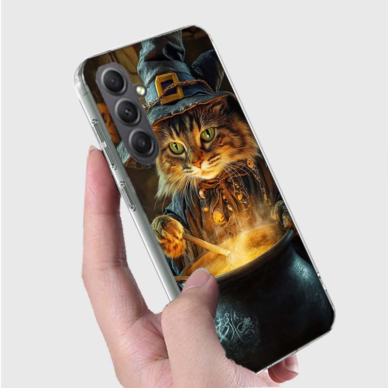 

Halloween Magic Cat Phone Case for Samsung A16 A26 A36 A56 A17 A37 A57 A07 A06 A02S A03 A04S A05S Galaxy Note 20 10 A50S A71 A51 Samsung Note 20Ultra