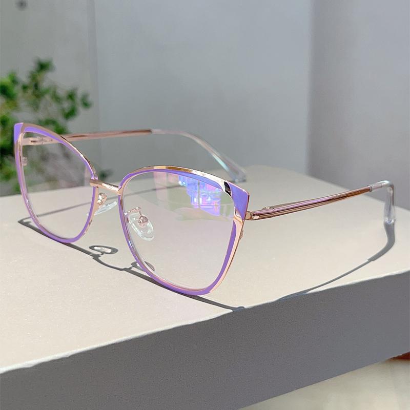 Oversized Cat Eye Glasses Women  New Vintage Design Decorative Eyewear Trendy Fashion Blue Light Blocking Eyeglasses