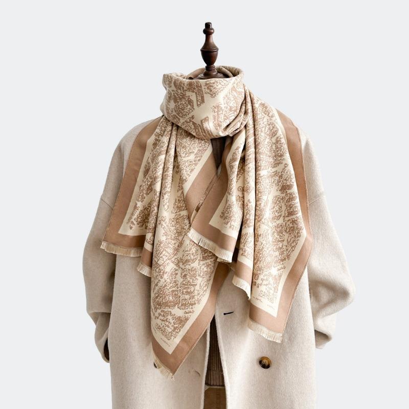 Autumn and winter new temperament retro high-end imitation cashmere scarf women's thick versatile long air conditioner shawl