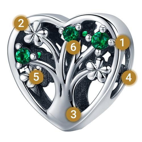 Charms Heart Tree Of Happiness 925 Bead Tree Of Life Charms Pr925