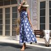 New summer women's printed sleeveless neck dress