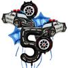 Children's Police Car Aluminum Film Balloon Set Birthday Number Racing Theme Scene Party Decoration