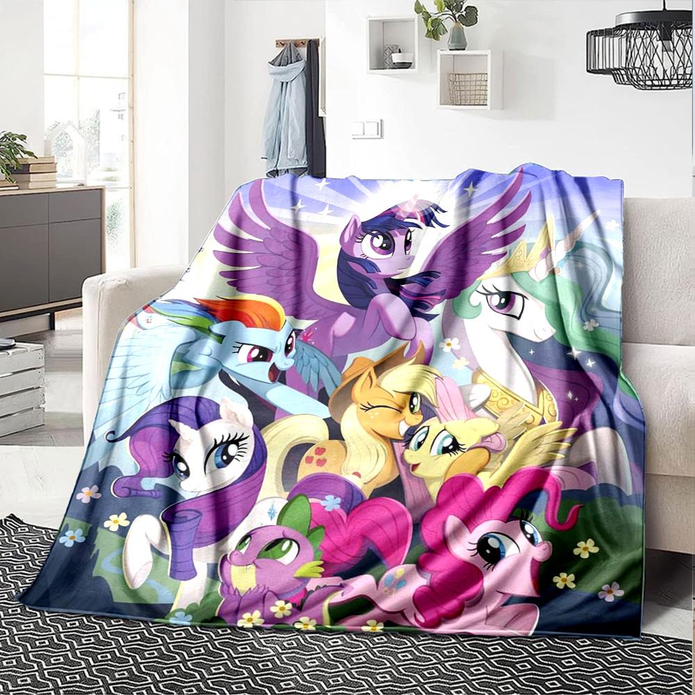 Group Magic Ponies Starlight Fantasy Sky Print Flannel Blanket Soft Warm Throw Blanket For Sofa Bedroom
