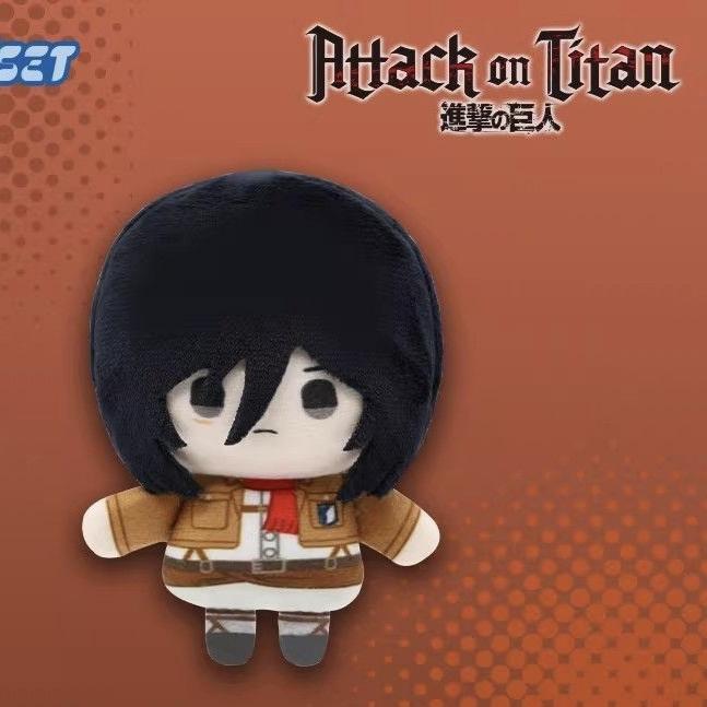 Set Portachiavi Peluche Attack on Titan, 10cm Bambola di Levi Mikasa Eren Hange, Peluche Carino Chibi, Ciondolo Zaino Anime, Collezione Corpo di Ricerca