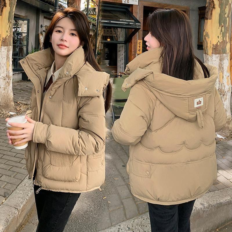 Short hooded fashion and versatile down padded jacket women's winter 2025 new student bread cotton jacket