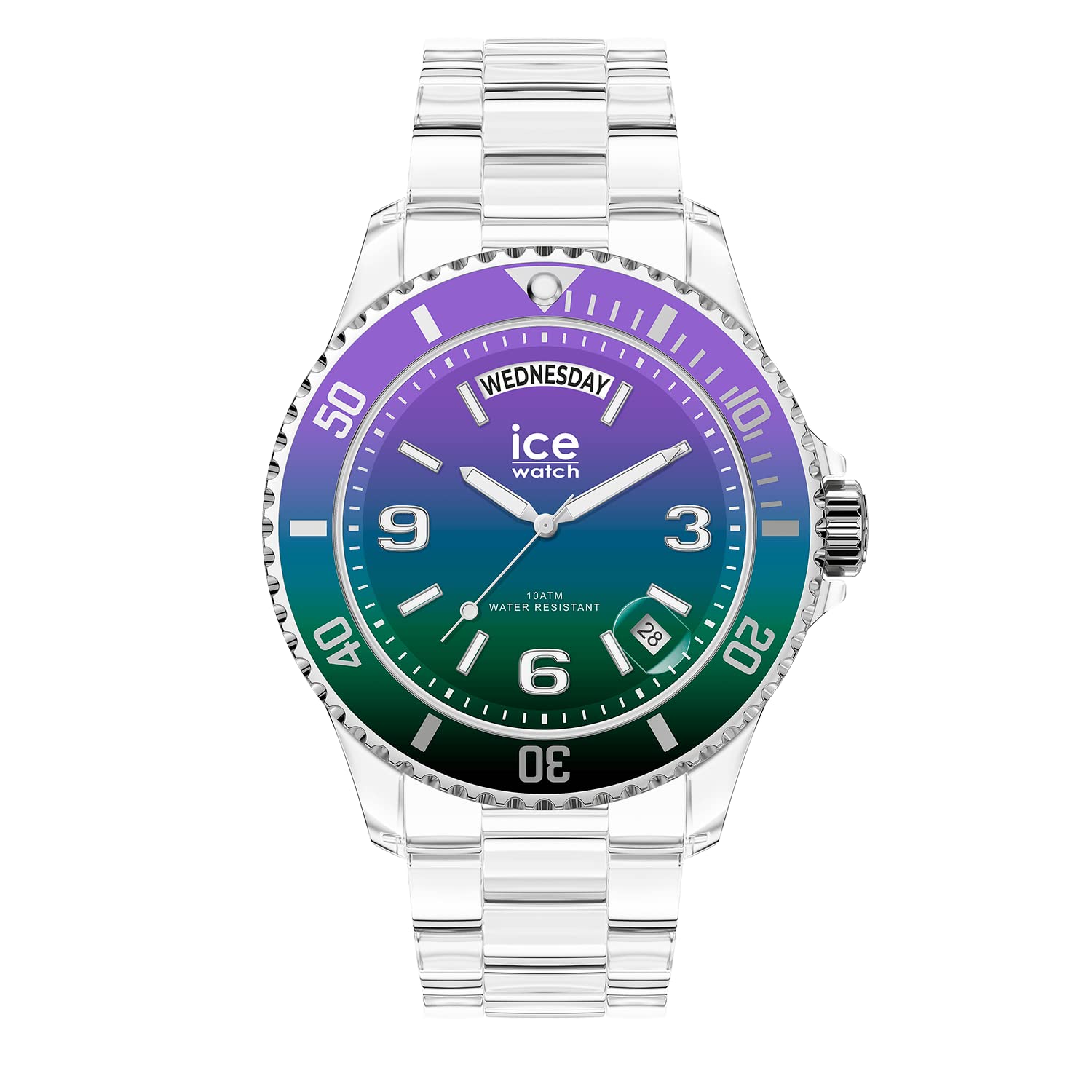 

Годинник авторизованого дистриб’ютора Ice watch 021433 Ice clear sunset clear Purple Green Medium Day Date [Ice watch] чоловічий [ICE sunset]