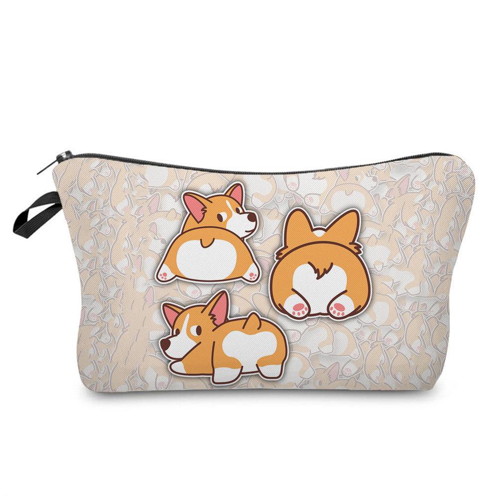 Women Dog Print Cosmetic Bag Toiletries Organize Travel Storage Case  6402