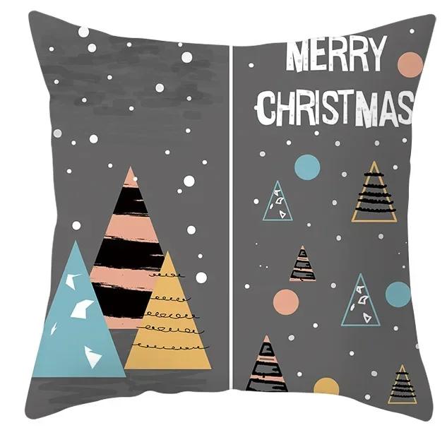 40/45/50/60cm Merry Christmas Santa Claus Printed Cushion Cover for Home Living Room Sofa Decoration Square Pillowcase