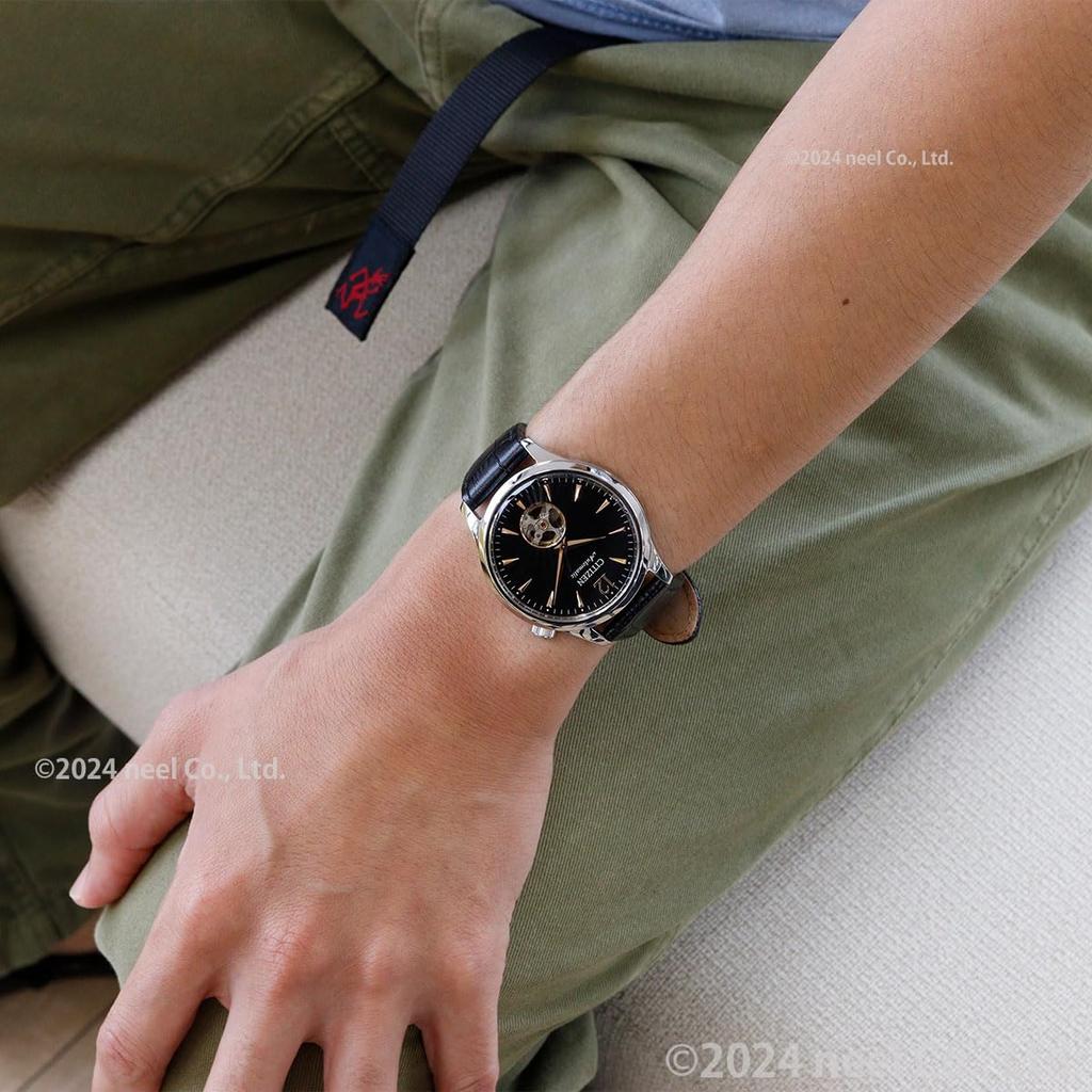 Citizen Automatic Open Heart Black NH9131-14E Men's Watch, Design, See-Through Back, Waterproof,