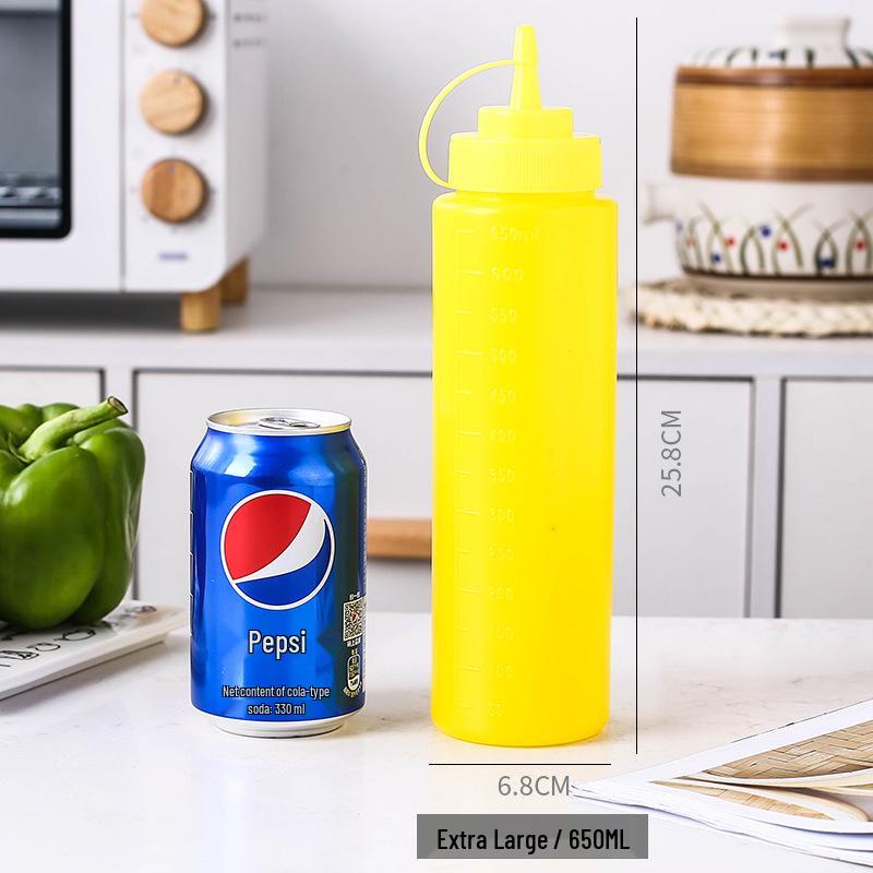 Household Squeeze Oil Bottle - Pointed Mouth for Kitchen Seasoning, Tomato Jam, Salad, or Commercial Use.
