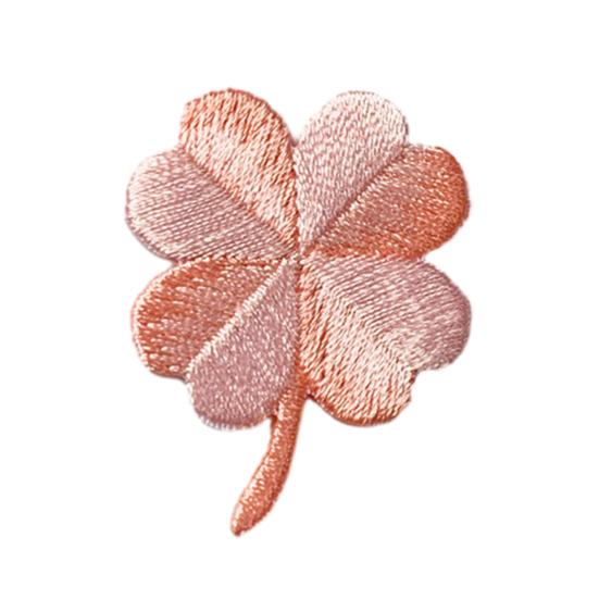 Embroidered Patch, Four Leaf Clovers Iron-on Patch, Self Adhesive Clovers Embroidered Appliques, DIY Clothing Patch for Clothes Bags Jeans Jackets B розовый