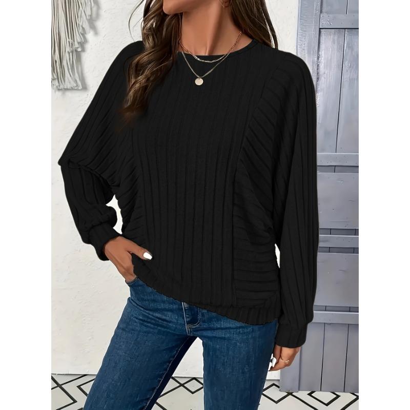 1pc Elegant Women'S Solid Color Casual Sweater Tee, Polyester Knit Fabric, Crew Neck, Sleeveless, Regular Length, for Spring/Fall Season