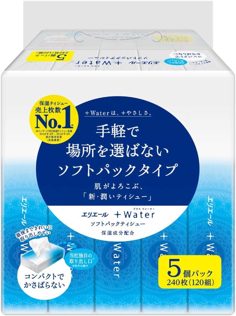 

Elleair Plus Water Soft Pack 5 Pack 240 Листов Тканевой Бумаги (120 пар)