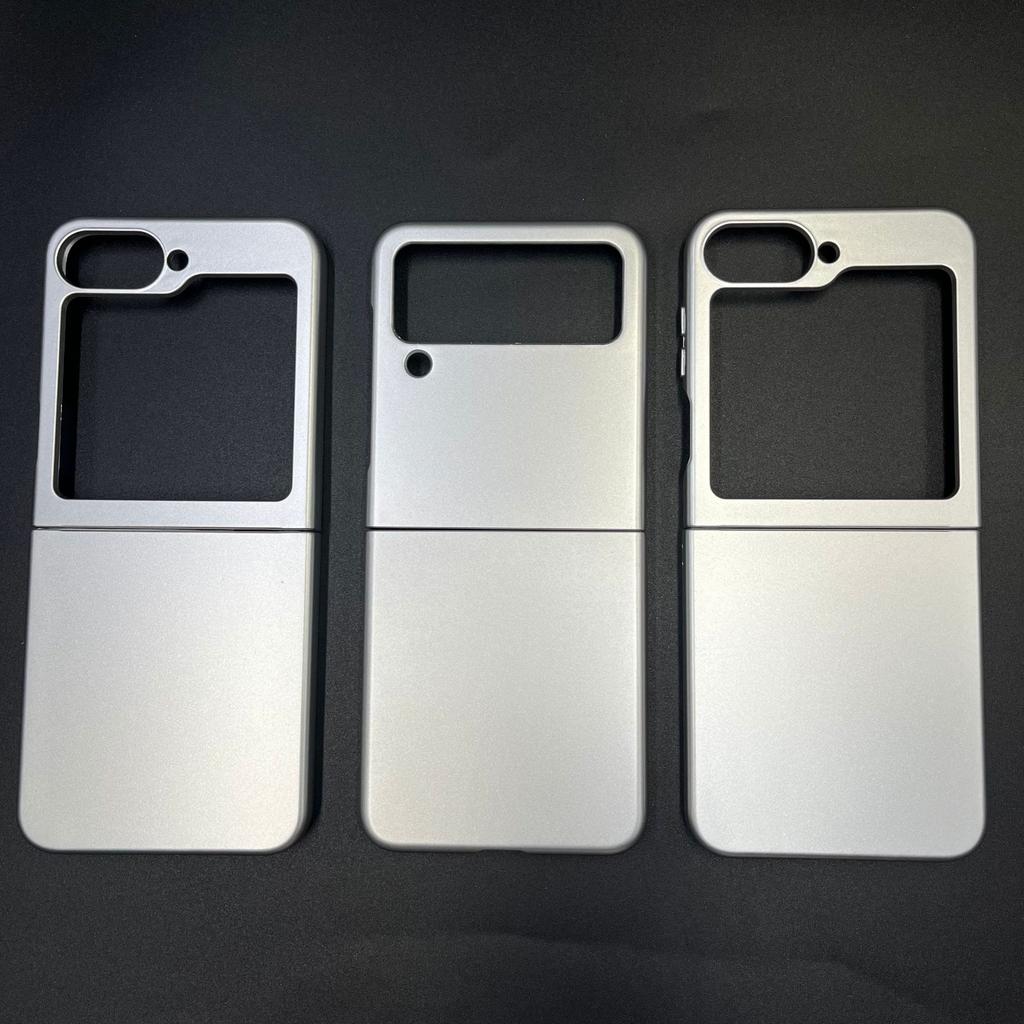 Suitable for Samsung Galaxy Zflip6 Hard Shell Wear Resistant Silver Folding Mobile Phone Case Anti Fall