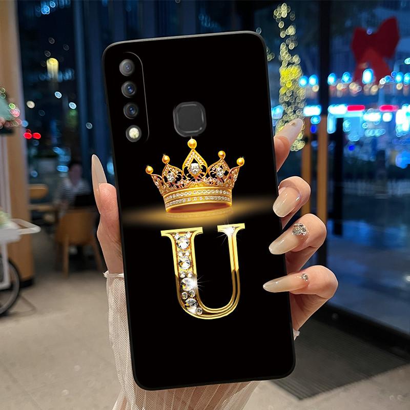 Beautiful A To Z Letter Crown Casing For Infinix S4 Smart3 Plus X626 X267 Case Black Soft Silicone Shockproof Shell