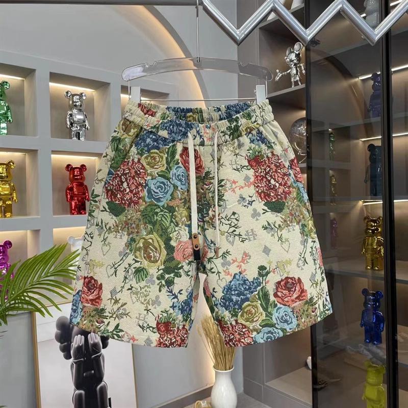 

Мужские модные повседневные шорты с цветочным принтом розы 2024 M цветочный
